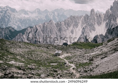 Similar – Image, Stock Photo Rifugio Lavaredo and di Cadini mountains in background, Sesto Dolomites, Trentino, Alto-Adige, South Tyrol, Italy