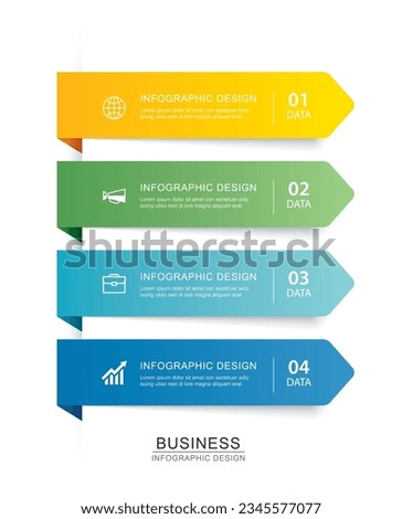 5 data infographics tab paper index timeline template. Vector illustration abstract background.