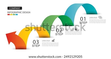 Infographics arrow symbol timeline business steps to success.