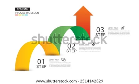 Infographics arrow symbol timeline business steps to success.