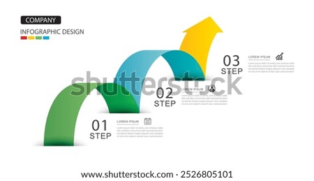 Infographics arrow symbol timeline business steps to success.