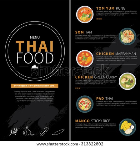 Thai food menu