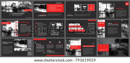 Red and black element for slide infographic on background. Presentation template. Use for business annual report, flyer, corporate marketing, leaflet, advertising, brochure, modern style. 