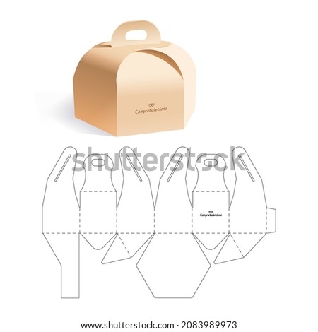 Retail Box with Blueprint Template Photo stock © 