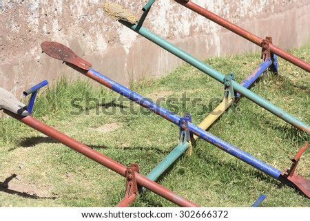 Colorful wooden See saw