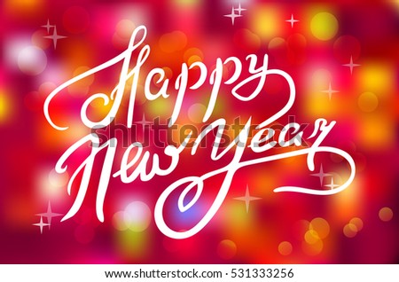 Happy New Year. Holiday Vector Illustration With Lettering Composition