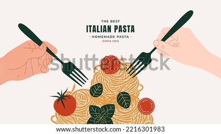 Similar – Image, Stock Photo green colored spaghetti in a row as background