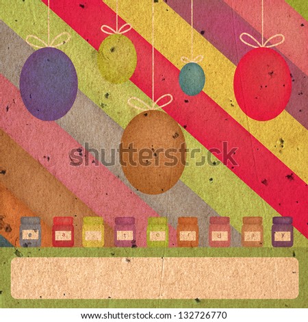 colorful easter egg in ester day card.