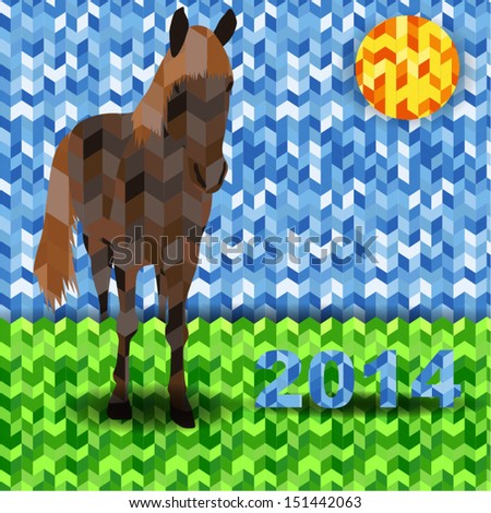 2014. year of the horse mosaic