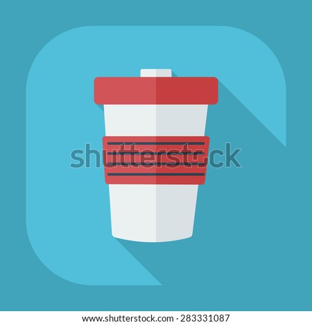 Flat modern design with shadow icon coffee