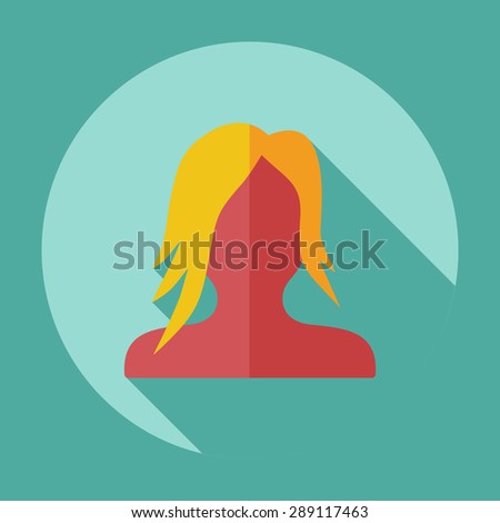 Flat modern design with shadow Man silhouette creative hairstyle