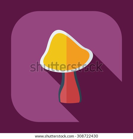 Flat modern design with shadow icons mushroom