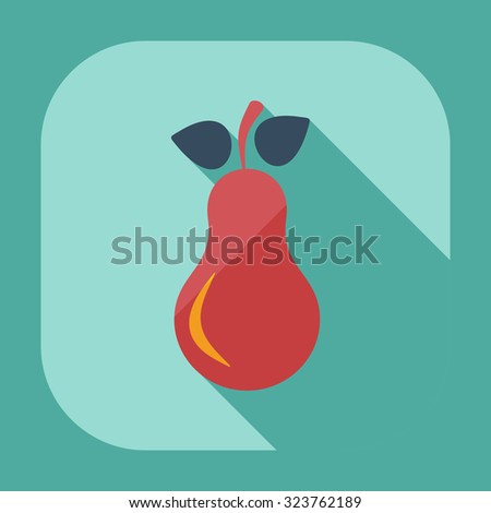 Flat modern design with shadow icons pear