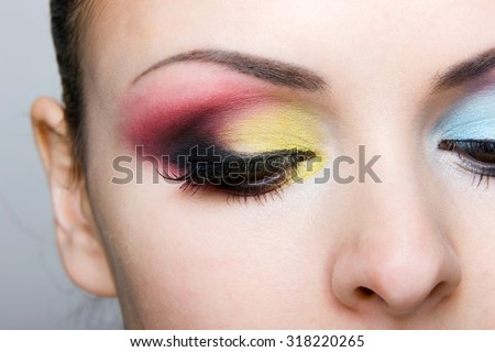 Eye makeup with a beautiful eyebrow