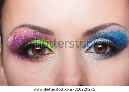 Eye makeup with a beautiful eyebrow