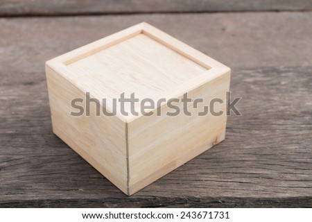 wood box on  on wood table