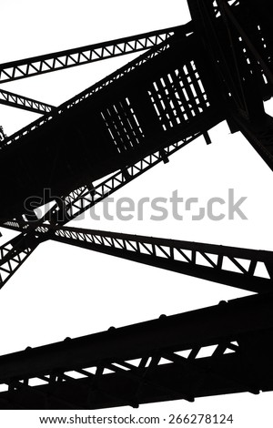 Abstract steel framing of a bridge built in the early nineteen century