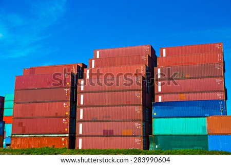 Sea containers in Port of Rotterdam