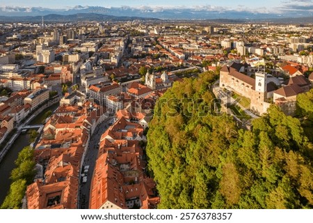 Similar – Image, Stock Photo View at Ljubljanica river in Ljubljana, Slovenia