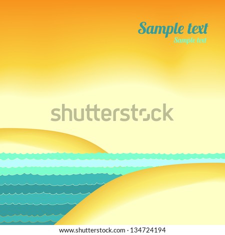 Sea beach landscape - vector