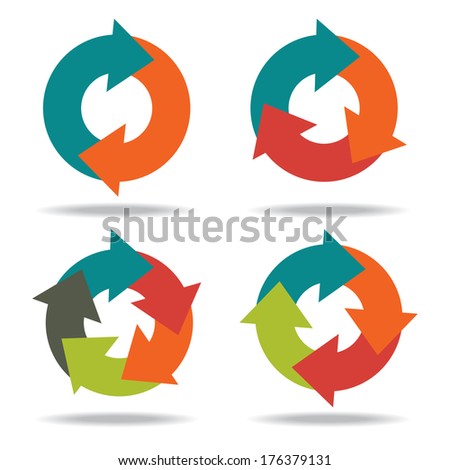 Set Icons Circle Arrows. Cyclical Process. Diagram. Circular Arrows ...