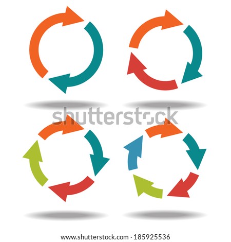 Set Icons Circle Arrows Isolated On White Background. Cyclical Process ...