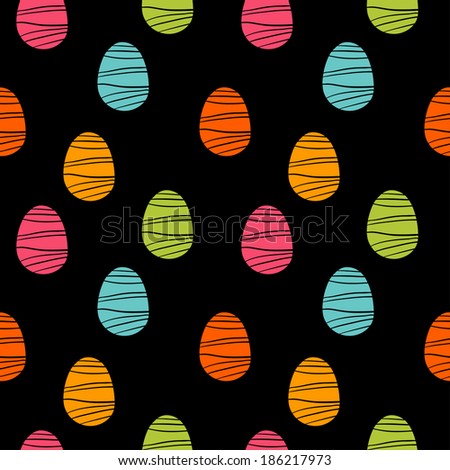 Holiday easter eggs seamless pattern. Endless print silhouette texture - vector