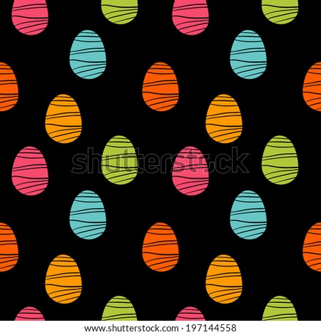 Holiday easter eggs seamless pattern. Endless print silhouette texture. Geometric background - raster version