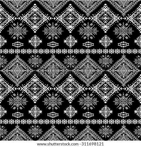 Ethno seamless ornament. Ethnic boho repeatable pattern. Tribal art background. Fabric design, wallpaper, wrapping