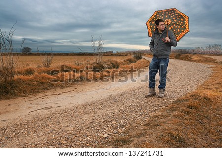 peaches umbrella man