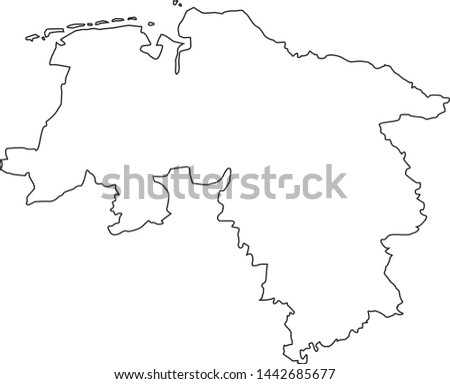State of Lower Saxony state map in Germany