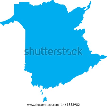 map of New Brunswick state in Canada