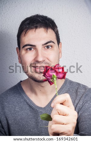 man with rose