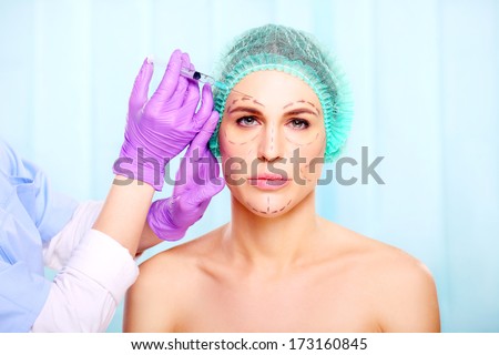 beautiful woman on  plastic surgery