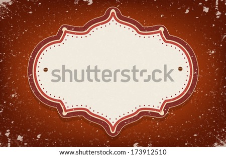 Vintage  circus inspired frame on red background with a space for your text