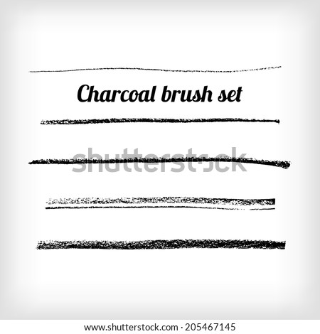 Hand drawn charcoal brush set.  Scalable  grunge vector