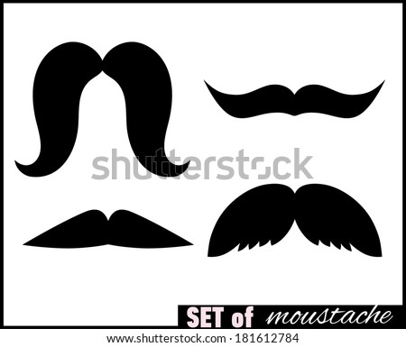 Set Of Mustaches. Vector Illustration. - 181612784 : Shutterstock