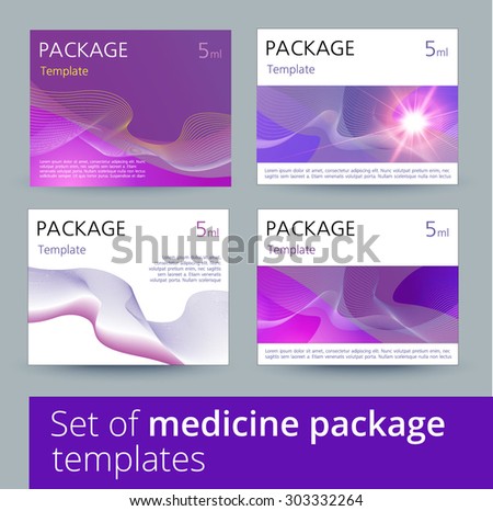 Set of medicine package templates. Vector illustration.