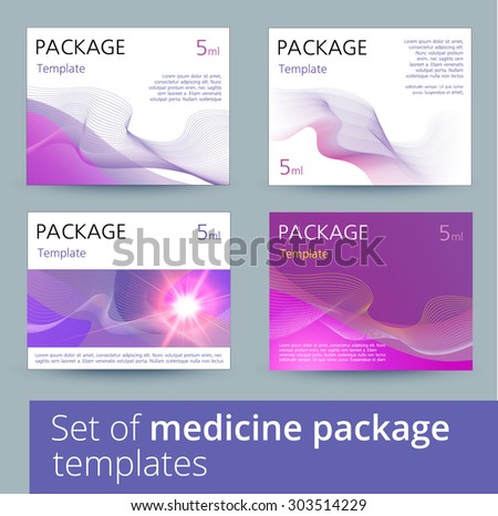 Set of medicine package templates. Vector illustration.