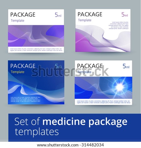 Set of medicine package templates. Vector illustration.