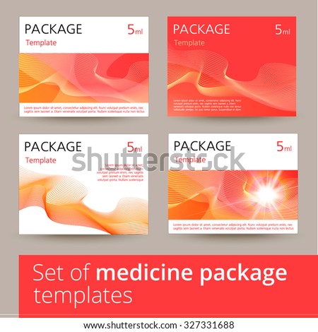 Set of medicine package templates. Vector illustration.