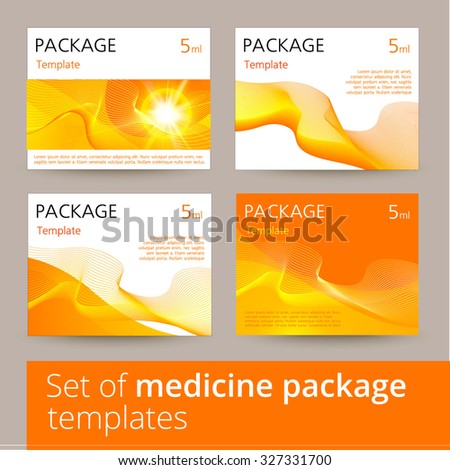 Set of medicine package templates. Vector illustration.