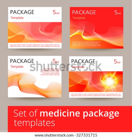 Set of medicine package templates. Vector illustration.