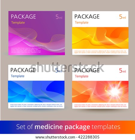 Set of medicine package templates. Vector illustration.