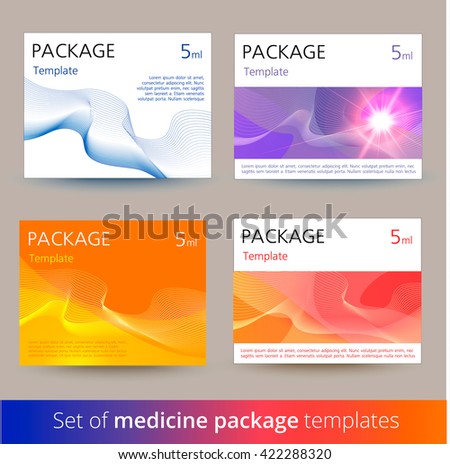 Set of medicine package templates. Vector illustration.