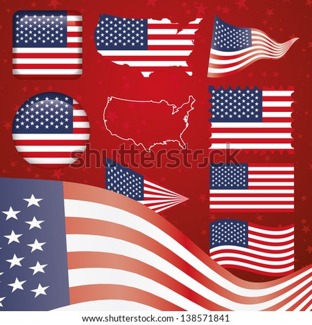 United States of America symbol set