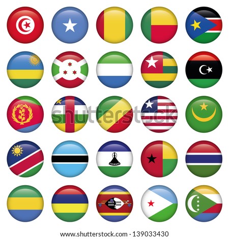 Africa Flags Round Buttons