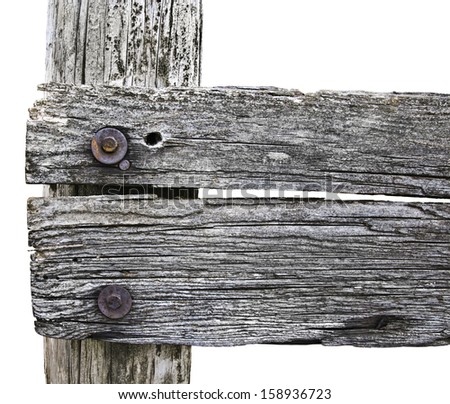 Old wooden fence post on country farm/Old wooden fence post