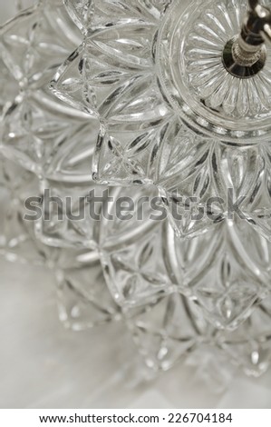 Close up of vintage layered crystal dish/Close up of layered crystal serving dish