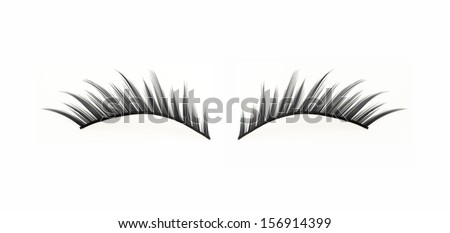 false eyelashes isolated on white